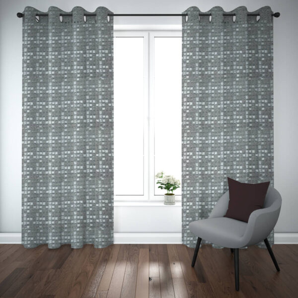 Export self dotted jacquard curtains Grey (pair of two curtains)