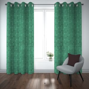 sea-green-20 Export self dotted jacquard curtains Grey (pair of two curtains)